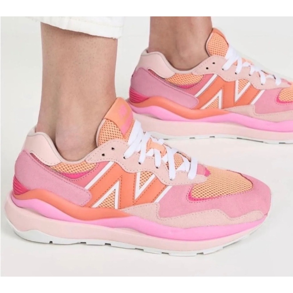 New Balance 57/40 The Romantic Choice Pink Orange Suede Sneakers Womens 6.5